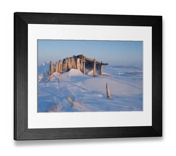 Framed Print : old Inupiat home along the Arctic coast, eastern Arctic National Wildlife Refuge, Alaska