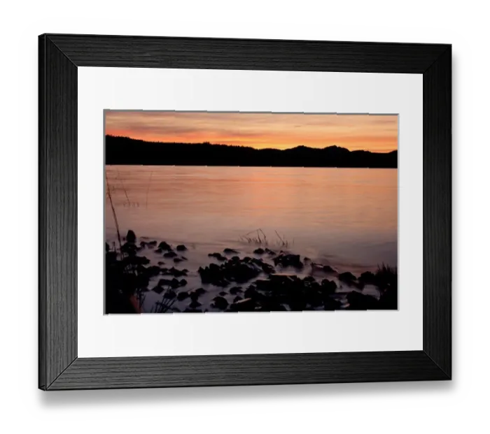 Framed Print : sunset on Lake Labarge, Yukon Territory, Canada Framed Print : sunset on Lake Labarge, Yukon Territory, Canada