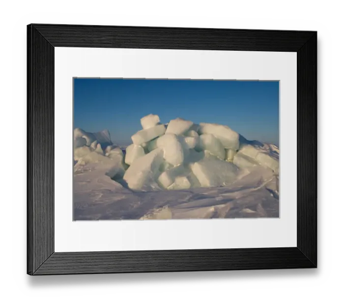Framed Print : landscape of jumbled ice on the frozen Arctic ocean, off Herschel island