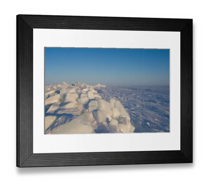 Framed Print : jumbled ice on the frozen Arctic ocean, off Herschel island and the Mackenzie River delta Framed Print : jumbled ice on the frozen Arctic ocean, off Herschel island and the Mackenzie River delta