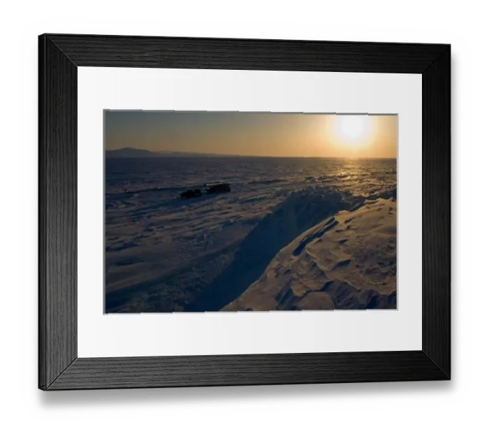 Framed Print : frozen landscape on the Arctic ocean, off Herschel island and the Mackenzie River delta Framed Print : frozen landscape on the Arctic ocean, off Herschel island and the Mackenzie River delta