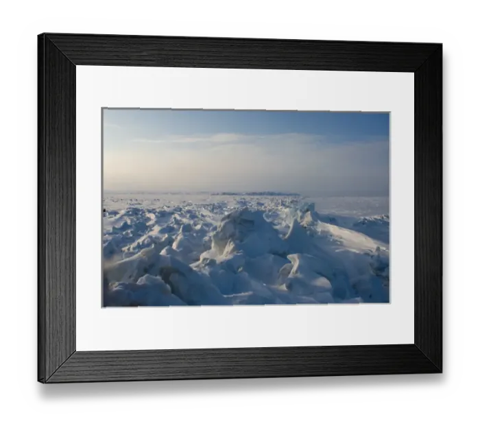 Framed Print : landscape of jumbled ice on the frozen Arctic ocean, off Herschel island