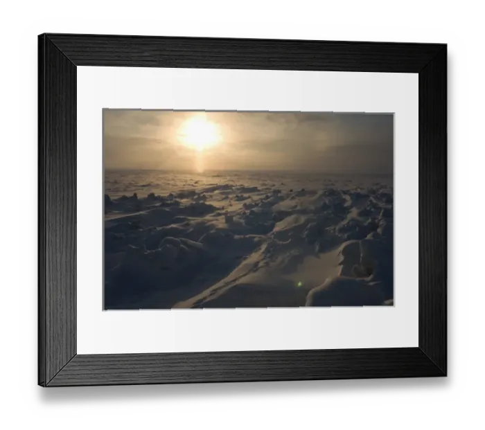 Framed Print : frozen landscape on the Arctic ocean, off Herschel island and the Mackenzie River delta