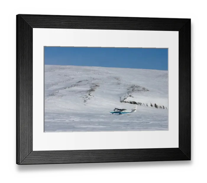 Framed Print : airplane dropping off supplies on Herschel Island, off the Mackenzie River delta Framed Print : airplane dropping off supplies on Herschel Island, off the Mackenzie River delta