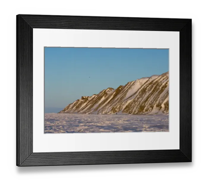 Framed Print : winter landscape on Herschel island, on the frozen Arctic ocean, off the Mackenzie river delta Framed Print : winter landscape on Herschel island, on the frozen Arctic ocean, off the Mackenzie river delta
