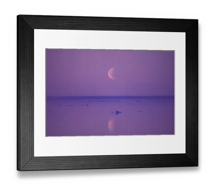 Framed Print : NA, Canada, Canadian Arctic, Baffin Island Moonrise, Foxe Basin