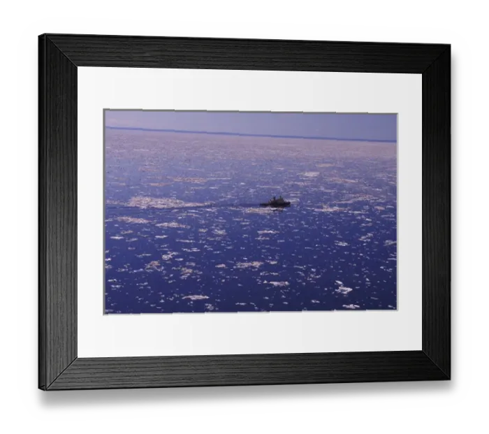 Framed Print : North America, Canada, Baffin Island. 2nd year ice melting, global warming