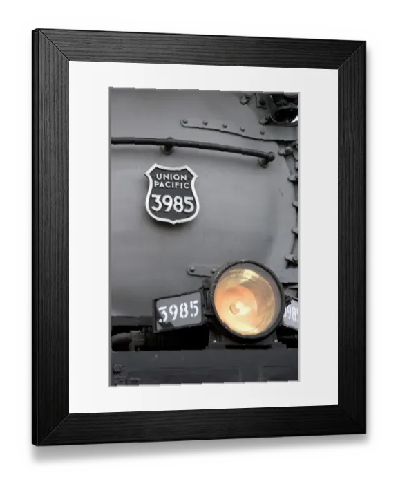 Framed Print : Close view of historic Challenger locomotive steam engine