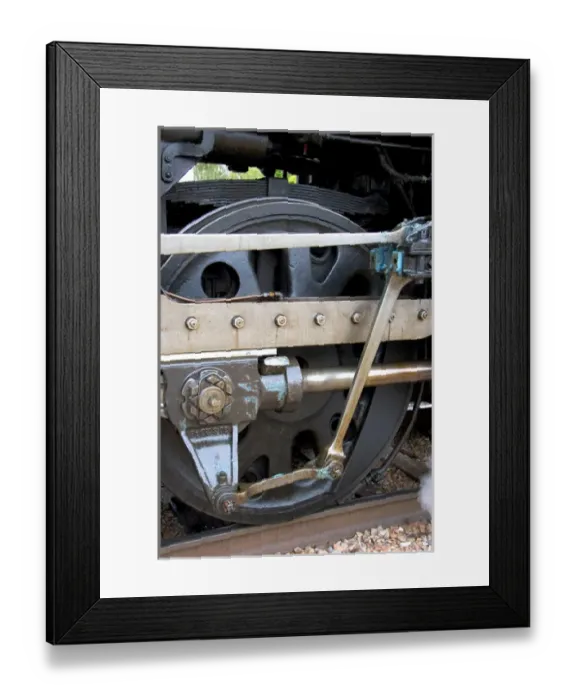 Framed Print : Close up detail view of steam locomotive drive wheel Framed Print : Close up detail view of steam locomotive drive wheel