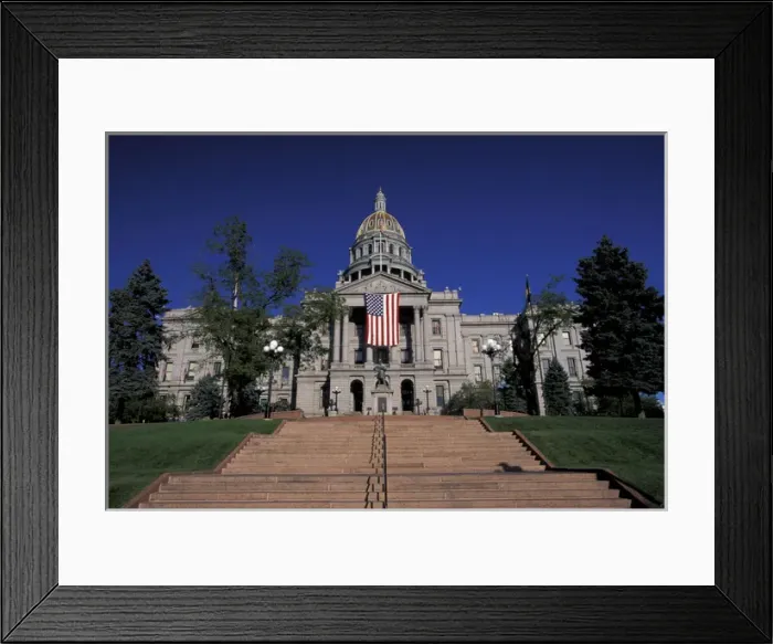 Framed Print : NA, USA, Colorado, Denver Colorado State Capitol, late afternoon Patriotism