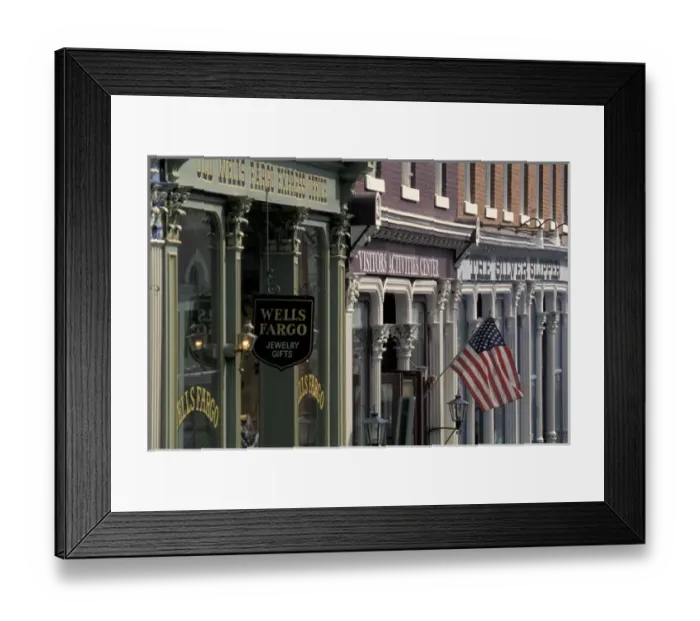 Framed Print : NA, USA, Colorado Exterior of buildings; flag; patriotism NPNX Framed Print : NA, USA, Colorado Exterior of buildings; flag; patriotism NPNX