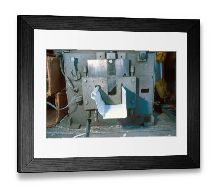 Framed Print : Aluminum continuous rain gutter machine. aluminum, aluminium, extrusion, machine Framed Print : Aluminum continuous rain gutter machine. aluminum, aluminium, extrusion, machine