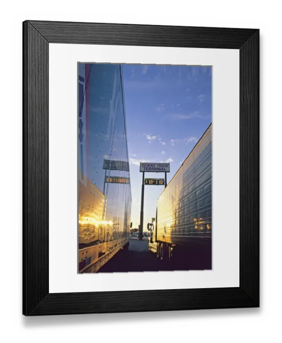Framed Print : Truck stop at sunrise Framed Print : Truck stop at sunrise