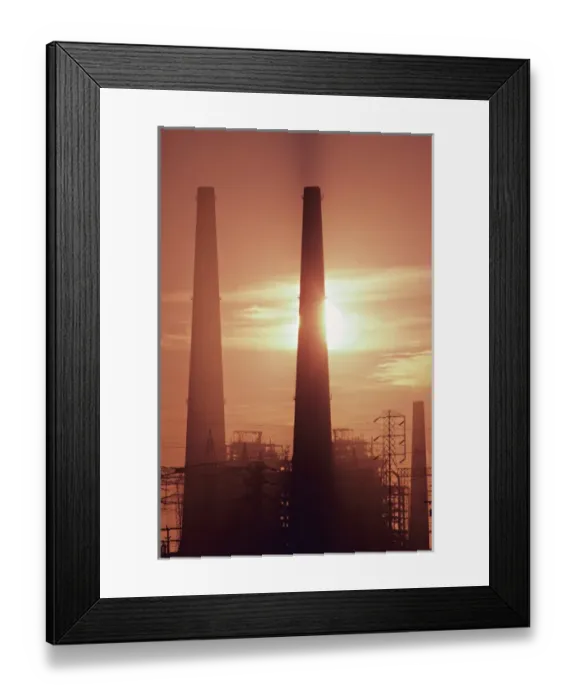 Framed Print : Industrial stacks at sunset Framed Print : Industrial stacks at sunset