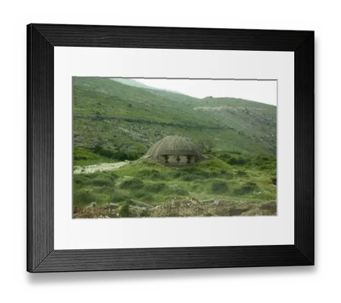 Framed Print : Europe, Albania. Albanian countryside. Some of the over 600, 000 war bunkers that