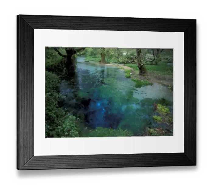 Framed Print : Europe, Albania. Blue Eye Spring, in forest surrounding Durres, natural spring of Framed Print : Europe, Albania. Blue Eye Spring, in forest surrounding Durres, natural spring of
