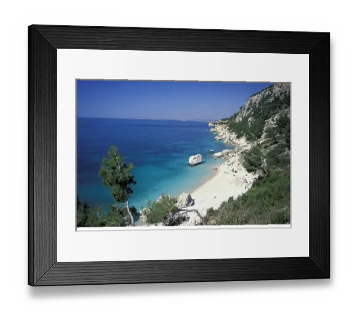 Framed Print : Europe, Albania. Coastal road South of Valona. White sand beach and crystal clear Framed Print : Europe, Albania. Coastal road South of Valona. White sand beach and crystal clear