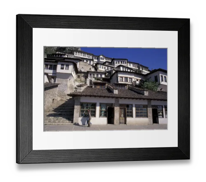 Framed Print : Europe, Albania, Berat. Turkish style houses Framed Print : Europe, Albania, Berat. Turkish style houses