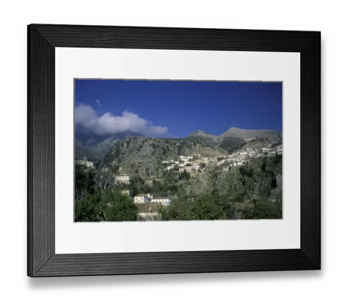 Framed Print : Europe, Albania, Dhermi, mountain village