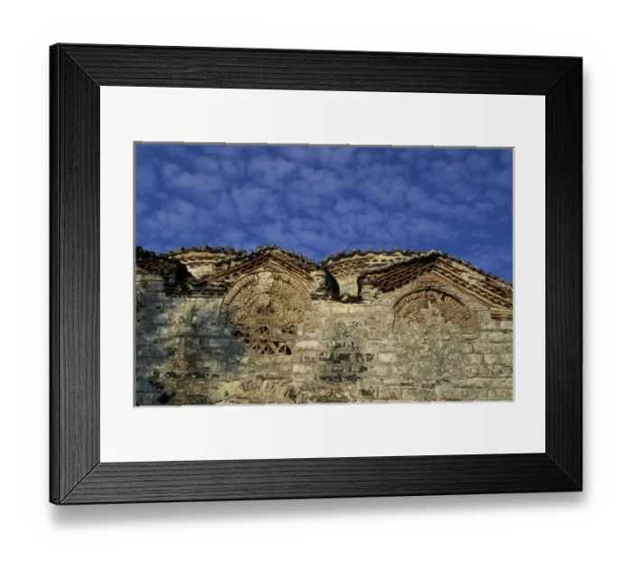 Framed Print : Europe, Albania, Mesopotam. Saint Nicholas church, terracotta decorations on