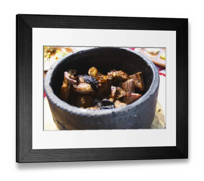 Framed Print : A traditional black earthenware pot called cereme used for cooking meat UNK Tradita Framed Print : A traditional black earthenware pot called cereme used for cooking meat UNK Tradita