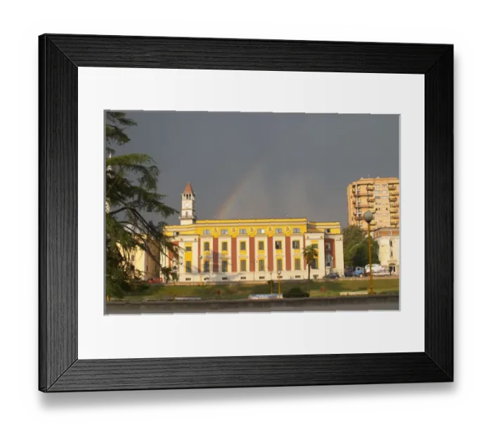 Framed Print : National administrative buildings in classic architecture. The Tirana Main Central Square Framed Print : National administrative buildings in classic architecture. The Tirana Main Central Square