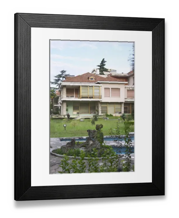 Framed Print : View of Enver Hoxas palace. Hoxa was the communist dictator of Albania. Military guard Framed Print : View of Enver Hoxas palace. Hoxa was the communist dictator of Albania. Military guard