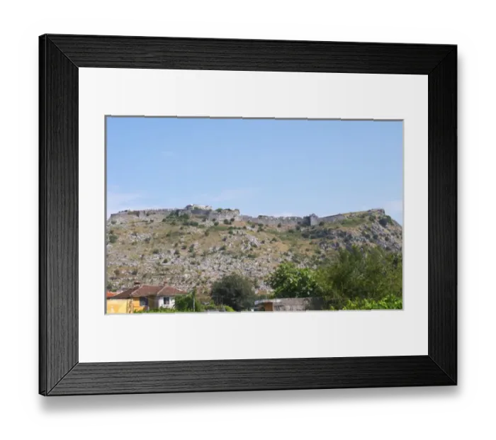 Framed Print : The Rozafa hilltop castle fortress fort between Shkodra and Lezhe. Albania, Balkan