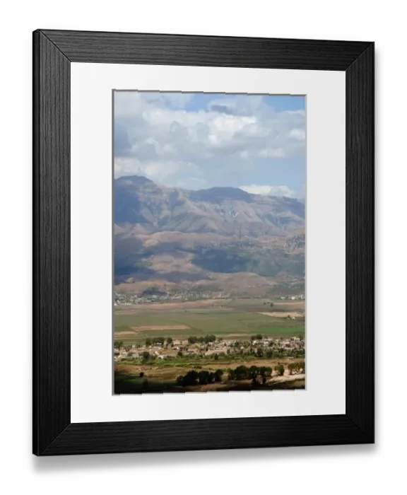 Framed Print : REPUBLIC OF ALBANIA. Landscape near Saranda with the mountains Gjere in the background Framed Print : REPUBLIC OF ALBANIA. Landscape near Saranda with the mountains Gjere in the background
