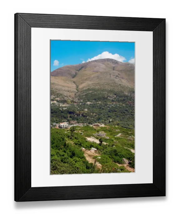 Framed Print : Republic of Albania. Mountain landscape next to Borsh beach Framed Print : Republic of Albania. Mountain landscape next to Borsh beach