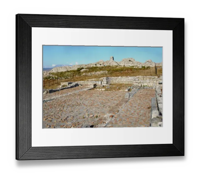 Framed Print : Early Christian art. Byllis Archeological Site. Ruins of the cathedral, built in IV century a