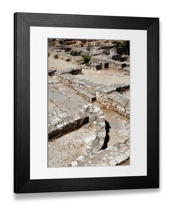 Framed Print : HEBREW ART. REPUBLIC OF ALBANIA. Archaeological remains of the ancient synagogue