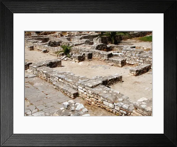 Framed Print : HEBREW ART. REPUBLIC OF ALBANIA. Archaeological remains of the ancient synagogue Framed Print : HEBREW ART. REPUBLIC OF ALBANIA. Archaeological remains of the ancient synagogue