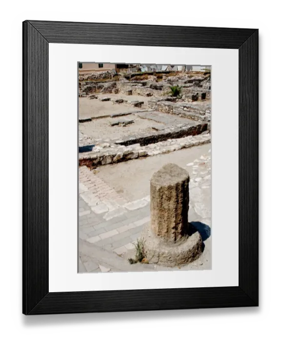 Framed Print : HEBREW ART. REPUBLIC OF ALBANIA. Archaeological remains of the ancient synagogue Framed Print : HEBREW ART. REPUBLIC OF ALBANIA. Archaeological remains of the ancient synagogue