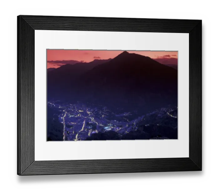 Framed Print : Europe, Andorra, Andorra La Vella. Andorras Capital viewed at night Framed Print : Europe, Andorra, Andorra La Vella. Andorras Capital viewed at night