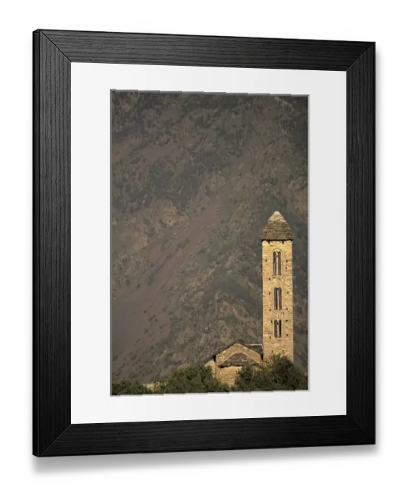 Framed Print : Europe, Andorra Morning view of Tower; Bell Tower of Sant Miguel; Sant Miguel Framed Print : Europe, Andorra Morning view of Tower; Bell Tower of Sant Miguel; Sant Miguel