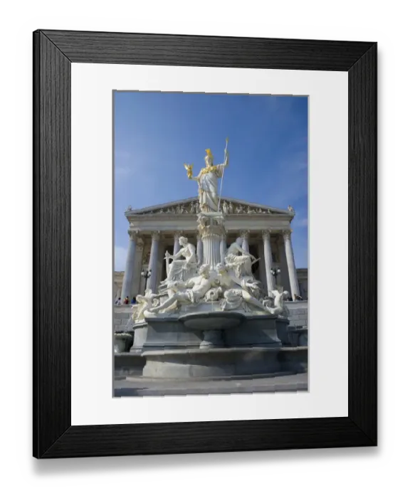 Framed Print : The Athena Fountain in front of the Austrian Parliament, Vienna, Austria Framed Print : The Athena Fountain in front of the Austrian Parliament, Vienna, Austria