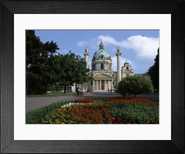 Framed Print : Life in Austria. St. Charles Cathedral, Baroque. Vienna, Austria Framed Print : Life in Austria. St. Charles Cathedral, Baroque. Vienna, Austria
