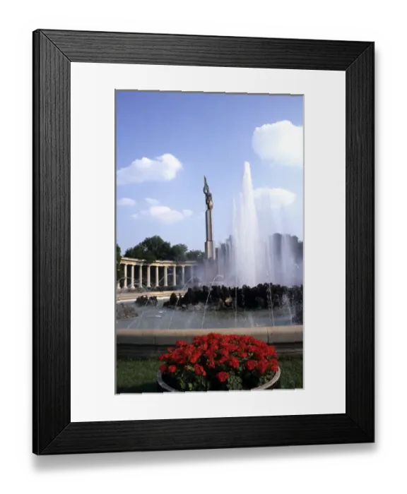 Framed Print : Life In Austria at the famous Russian Monument and fountain in Vienna Austria Framed Print : Life In Austria at the famous Russian Monument and fountain in Vienna Austria