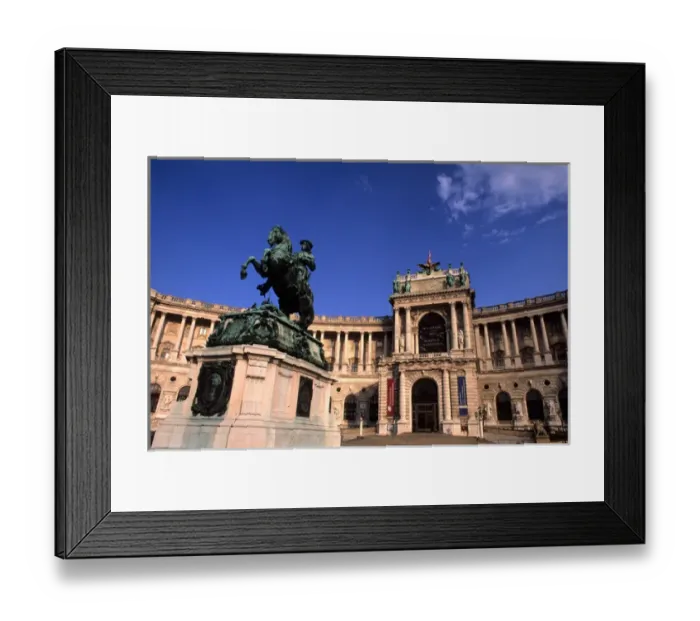 Framed Print : Beautiful roof ornaments and General Eugen at Hofburg Imperial Palace of Vienna Austria