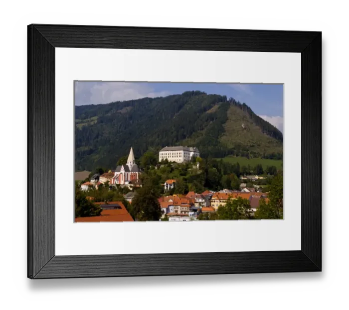 Framed Print : Old historical old town of Murau Austria downtown and churches Framed Print : Old historical old town of Murau Austria downtown and churches