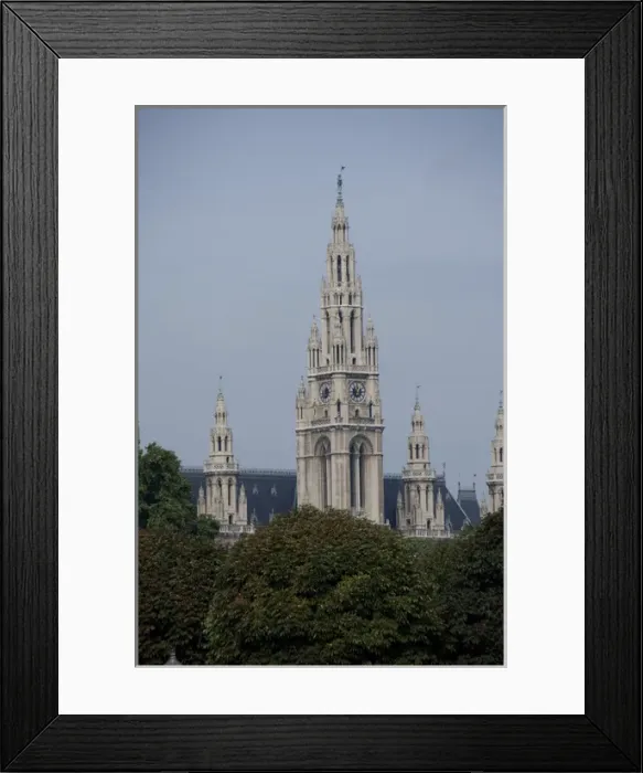 Framed Print : Austria, Vienna. Gothic City Hall clock tower Framed Print : Austria, Vienna. Gothic City Hall clock tower