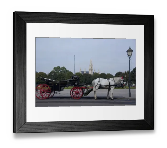 Framed Print : Austria, Vienna. Popular traditional horse-drawn fiaker (carriage) rides