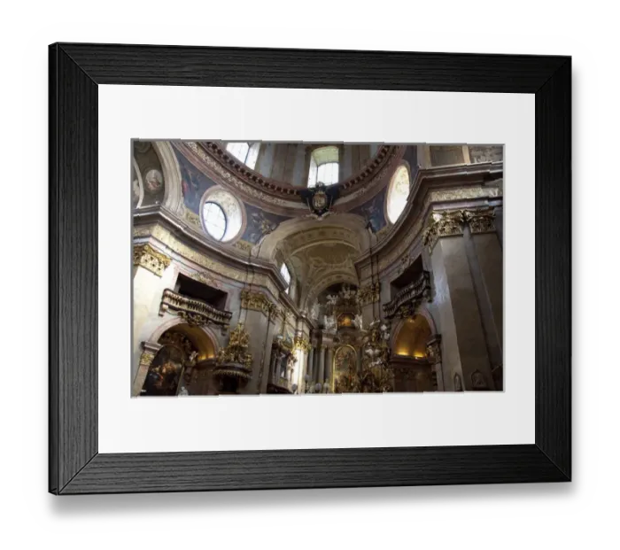 Framed Print : Austria, Vienna. St. Peters Church, 18th century Baroque. Daily mass has been