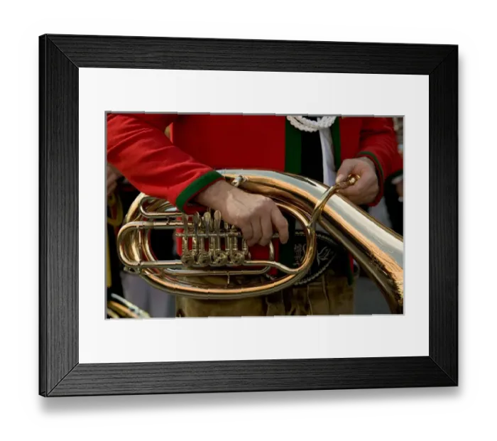 Framed Print : Brass band member in traditional Tiroler costume, Innsbruck, Tirol, Austria Framed Print : Brass band member in traditional Tiroler costume, Innsbruck, Tirol, Austria