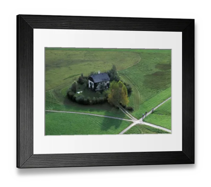 Framed Print : Europe, Austria, Salzburg. House and paths