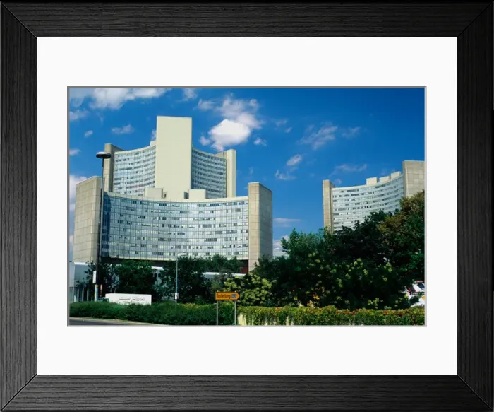Framed Print : UNO village buildings in Vienna, Austria. austria, austrian, europe, european