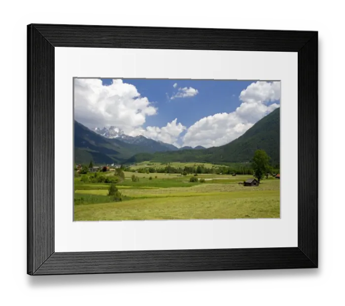 Framed Print : A tractor harvesting a hay field on a farm at Imst, Austria. austria, austrain Framed Print : A tractor harvesting a hay field on a farm at Imst, Austria. austria, austrain