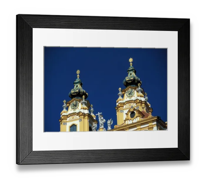 Framed Print : Europe, Austria, Danube River boat trip, Wachau District, Melk, riverside castle