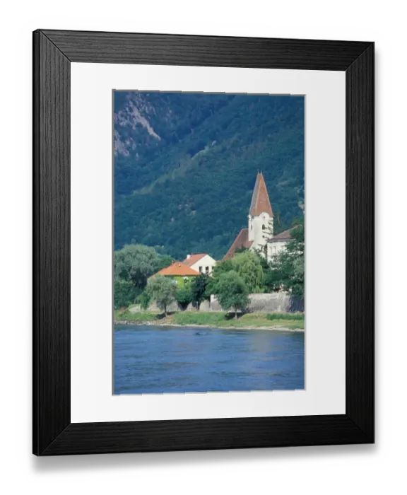 Framed Print : Europe, Austria, Danube River boat trip in Wachau district, near Melk